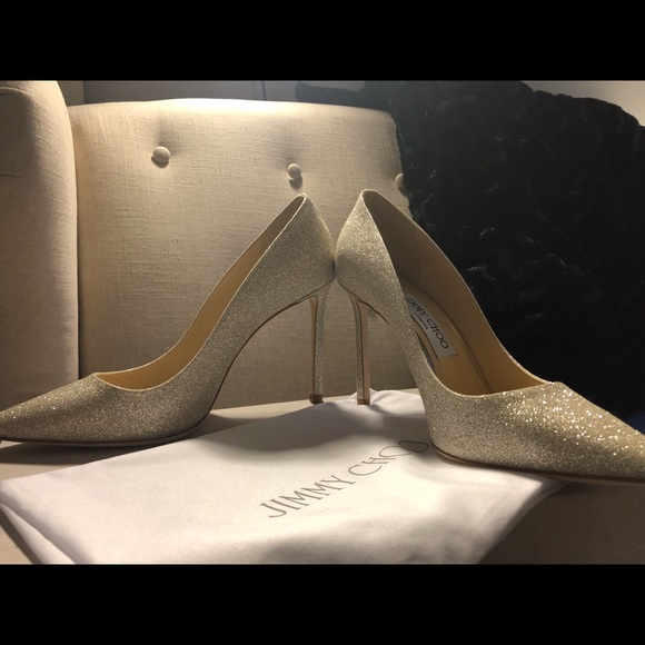 Jimmy Choo Romy 100 Platinum Ice Dusty Glitter - Picture 3 of 7